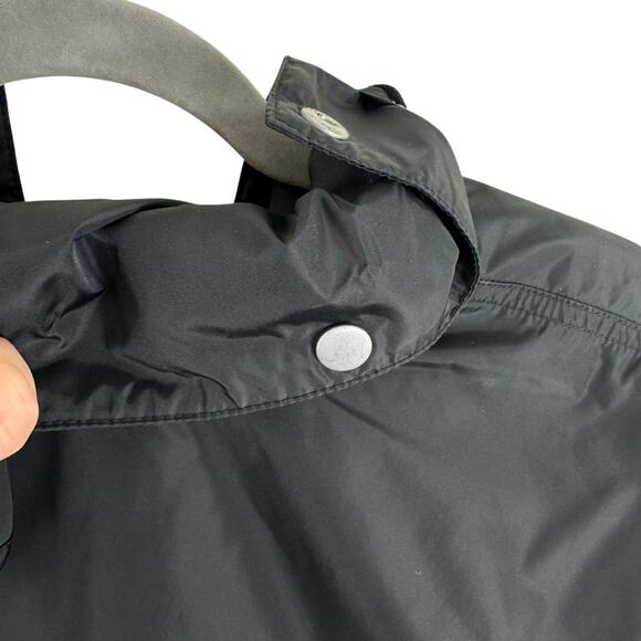 Nike Vintage Black Snap Up Hooded Packable Lined Windbreaker Women's Size XL - Picture 3 of 8